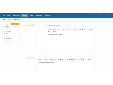 Settings per category